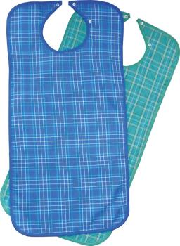 Esslätzchen mit Druckknopfverschluss grün kariert